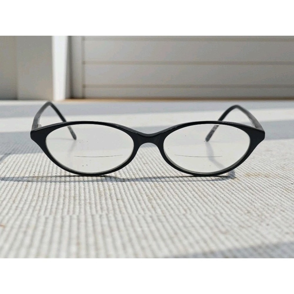Marchon 803 001 Black Oval Eyeglasses FRAMES ONLY 50-17-140 Made in Italy